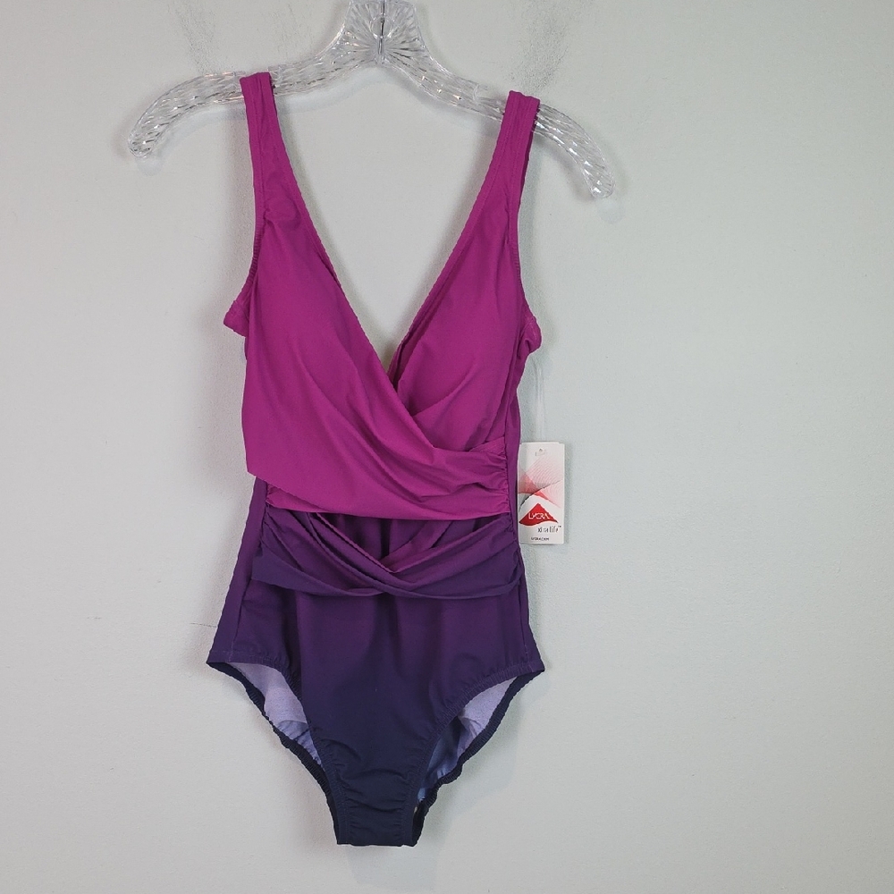 Lands' End Tummy Slimming One Piece Swimsuit size 8